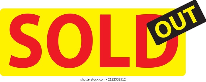 Sold Out Sticker for Multipurpose, Vector Illustration