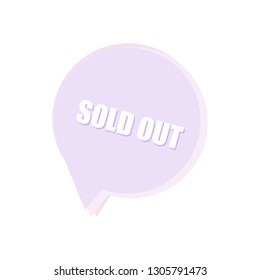 Sold out sticker in pastel colors for promotions and sales.
