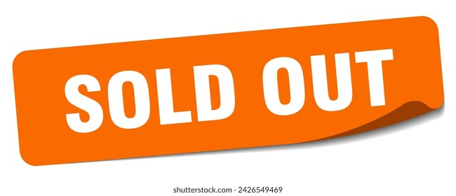 sold out sticker. sold out rectangular label isolated on white background