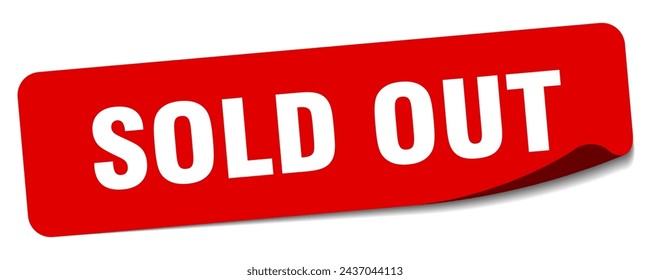 sold out sticker. sold out rectangular label isolated on white background