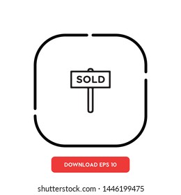 Sold, sold out symbol vector icon