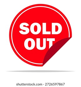 Sold out tag label vector isolated illustration