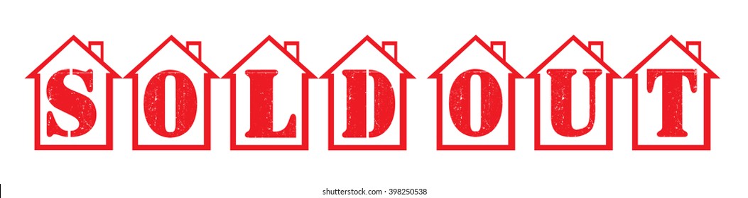 sold out tag on a white, vector illustration