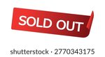 Sold Out tag ,Red Banner Sticker label, sticker, label, sign stamp. Sold out tag button and label design. Vector illustration.