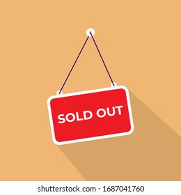 Sold Out Tag Vector Illustration, Sold Label for Store