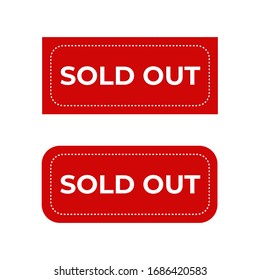 Sold Out Tag Vector Image, Sold Out Illustration