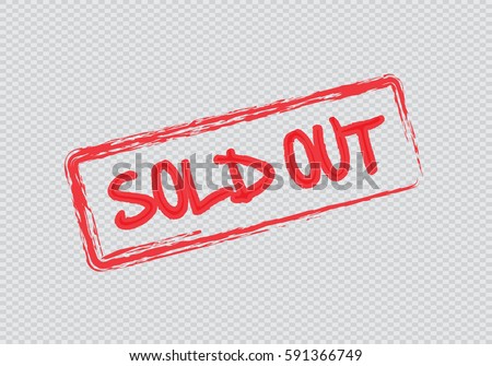 Sold Out text rubber seal stamp watermark. 