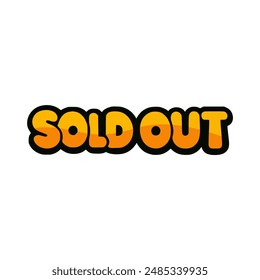 sold out text shopping tshirt fashion sticker vector illustration template design
