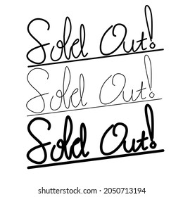 Sold out text vector illustration