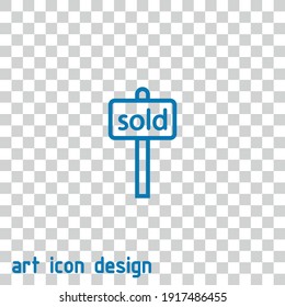 sold out vector icon on an abstract background