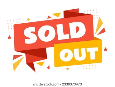 Sold Out Vector Illustration with Shopping Message or Special Offer  that Indicates the Product is Sold in Cartoon Hand Drawn Background Templates