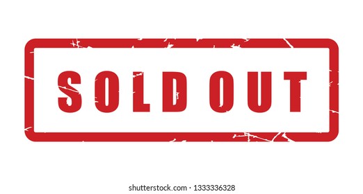 Sold out vector, red stamp