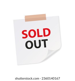 Sold out vector sticker  Isolated outline graphic elements and Illustration. Stamp for product. Sold Sticker For Webshop. Vector illustration