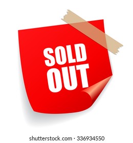 Sold out vector sticker isolated on white background