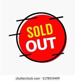 Sold Out Vector Template Design Illustration