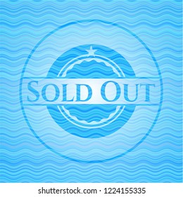 Sold Out water wave representation emblem.
