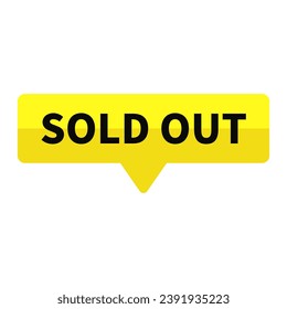 Sold Out In Yellow Rectangle Shape For Information Product Promotion Business Marketing
