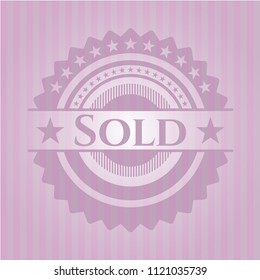 Sold pink emblem. Retro