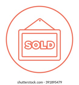 Sold placard line icon.