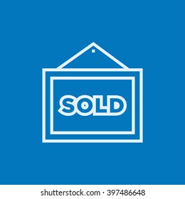 Sold placard line icon.