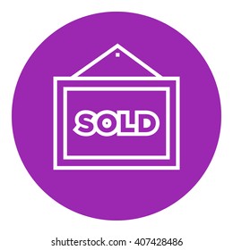 Sold placard line icon.