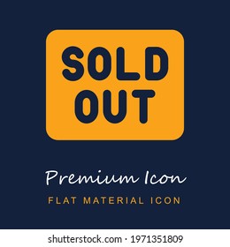 Sold premium material ui ux isolated vector icon in navy blue and orange colors