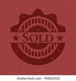 Sold realistic red emblem