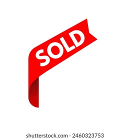 Sold red label vector image,	