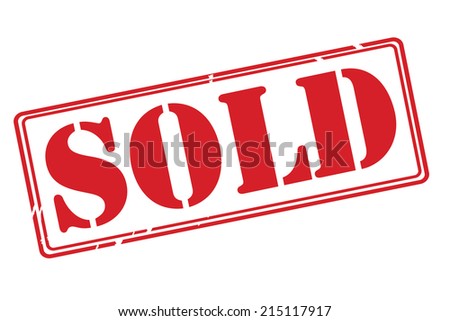 SOLD red rubber stamp vector over a white background.