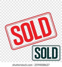 SOLD rubber stamp design vector