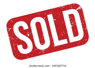 Sold Rubber Stamp. Sold Rubber Grunge Stamp Seal Vector Illustration - Vector