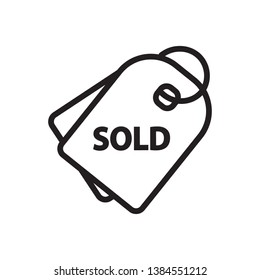 sold sale tag flat sign, vector, eps 10