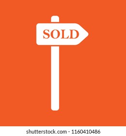 Sold sign icon, stock vector illustration, EPS10.