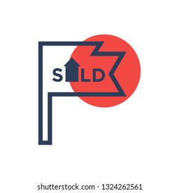 Sold sign icon vector