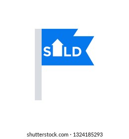 Sold sign icon vector - flat