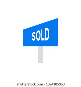 Sold sign icon vector - flat