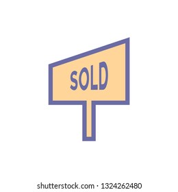 Sold sign icon vector - linear fill