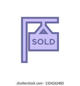 Sold sign icon vector - linear fill