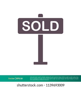 Sold Sign Icon Vector Logo Template Illustration Design. Vector EPS 10.