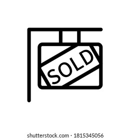 Sold Sign Line Icon Vector Symbol