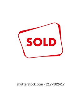sold sign on white background