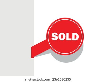 sold sign on white background