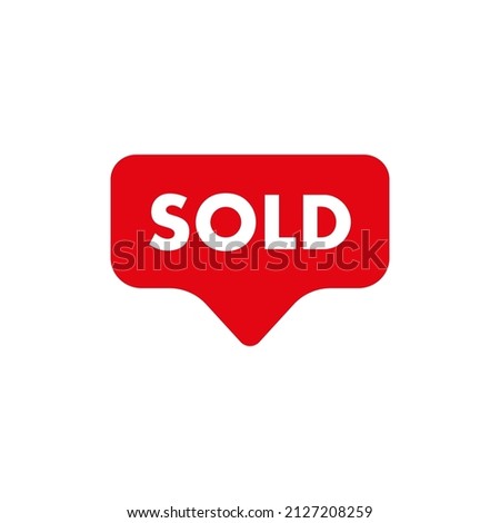sold sign on white background