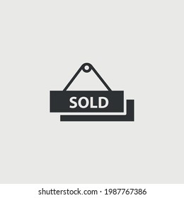sold sign post vector icon