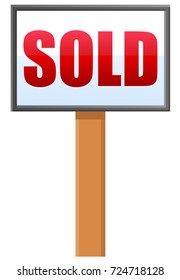 Sold Sign Post Vector Icon Stock Vector (Royalty Free) 724718128