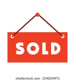 sold sign real estate icon isolated