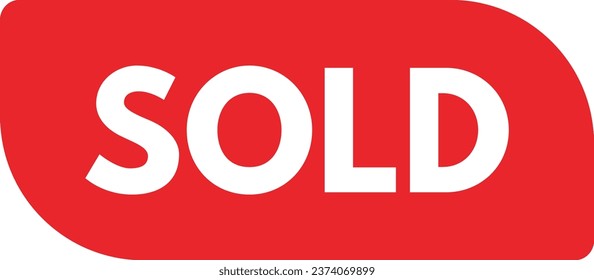 Sold sign vector in trendy style isolated on white background