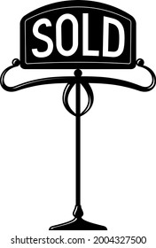 Sold Signage Icon, Sold Out Signage Vector Art Illustration