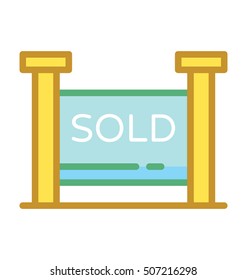 Sold Signboard Vector Icon