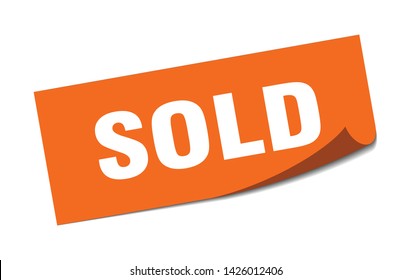 Sold Square Sticker. Sold Sign. Sold Banner